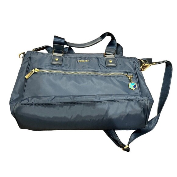 Hedgren Charm Appeal Crossbody Shoulder Travel Hand Bag Tote Pockets Blue 13” - Picture 6 of 6